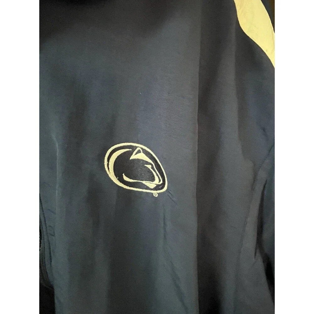 Vintage 90s Nike Penn State Ice Hockey Full Zip Windbreaker Jacket Blue Men XL